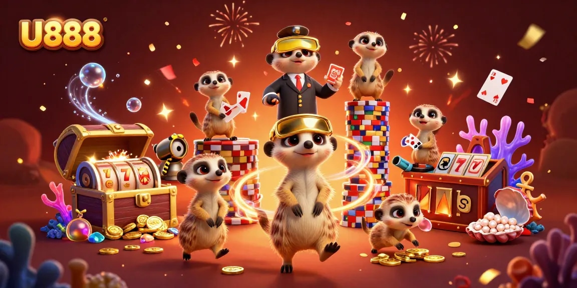 Engage with U888 casino games as meerkats orchestrate thrilling betting excitement.