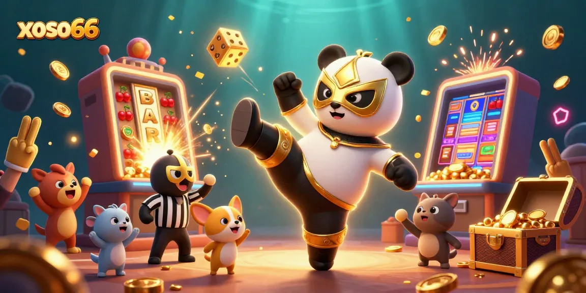 Watch xoso66 winners celebrate with a jackpot explosion of coins and fun casino elements in this vibrant scene!