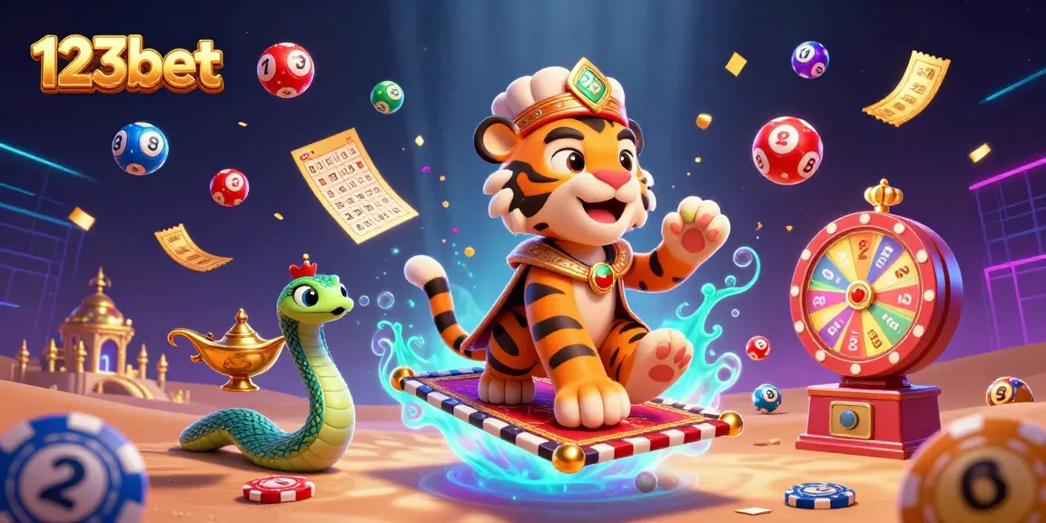 Engage in thrilling gameplay at 123bet with a vibrant 3D casino illustration.
