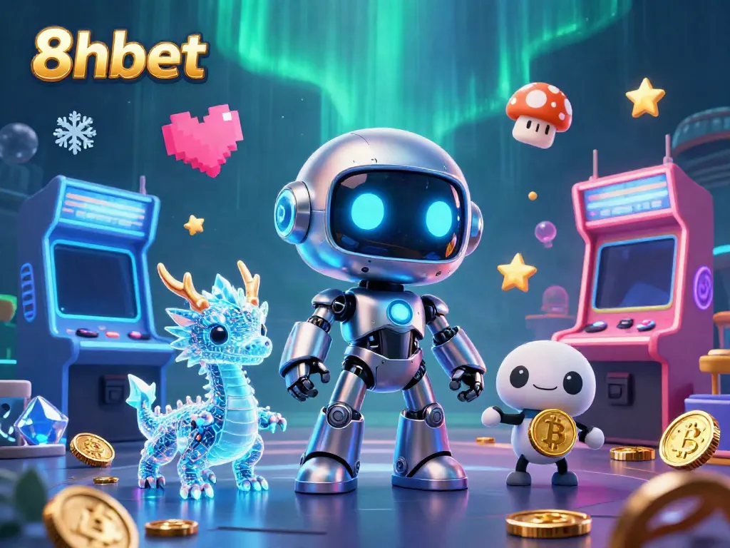 Experience thrilling gaming action with 8xbet's vibrant 3D casino scene featuring exciting characters and games.