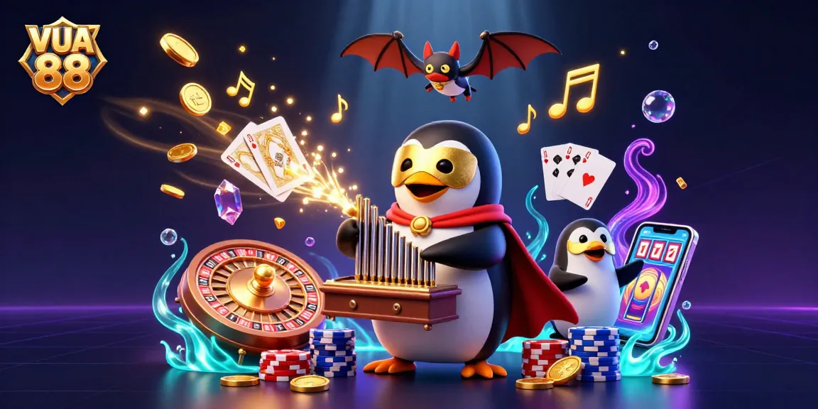 Experience thrilling gameplay at VUA 88 with a captivating casino scene filled with dazzling effects.