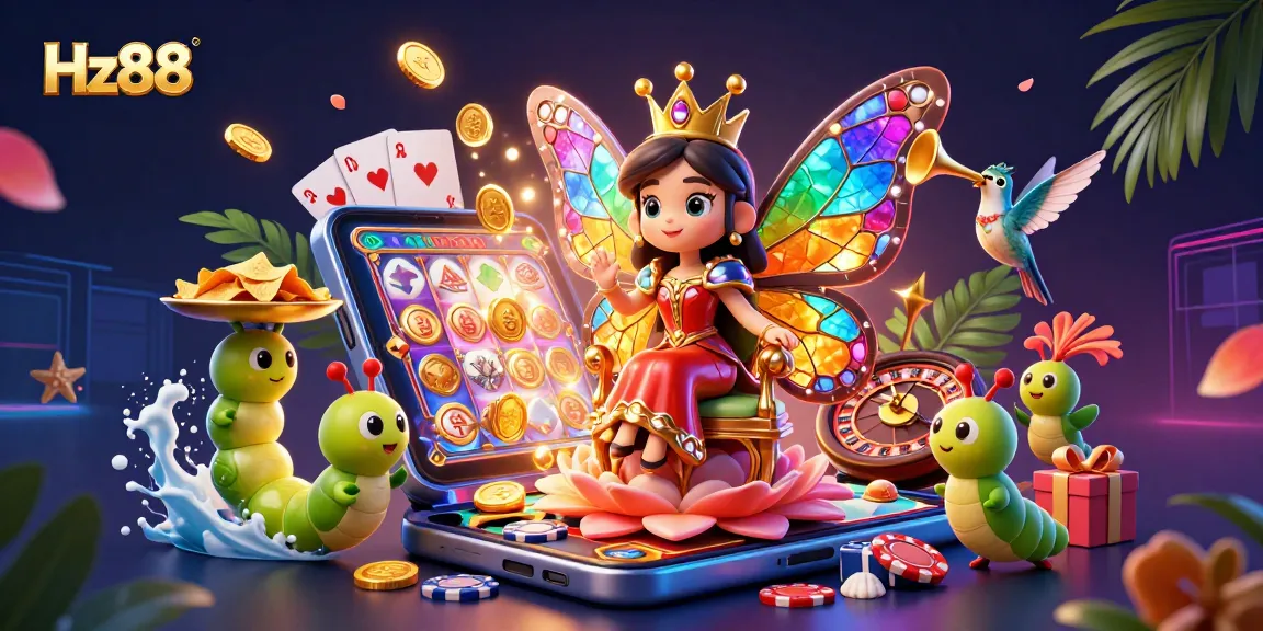 Engage with exciting wins at Hz88: vibrant 3D casino scene with animations and rich detail.