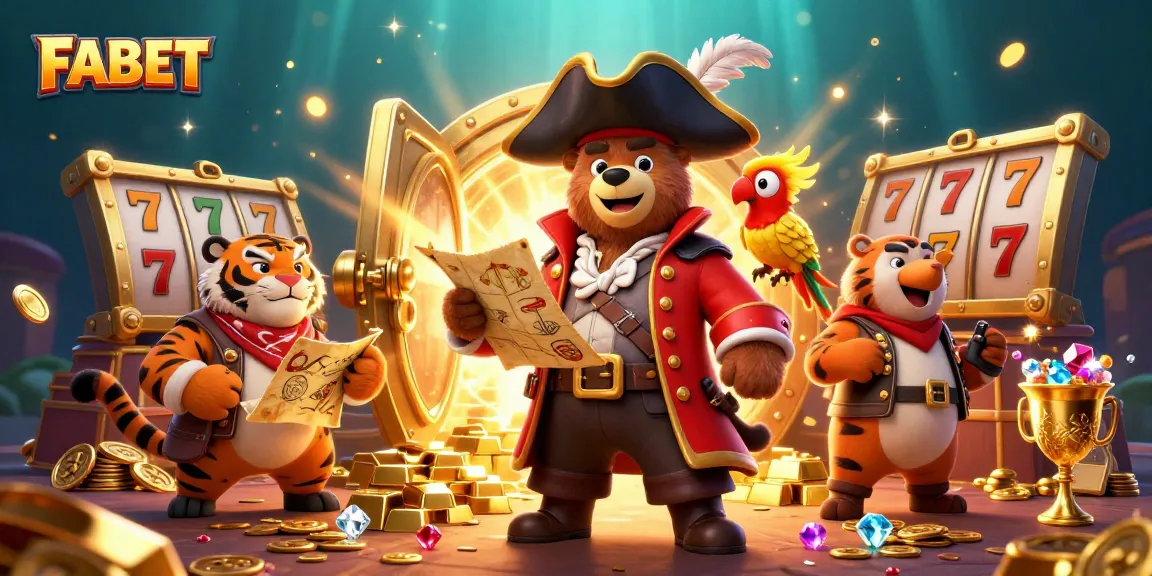 Engage with FABET's thrilling slot adventure featuring pirate captain bear and treasures galore.