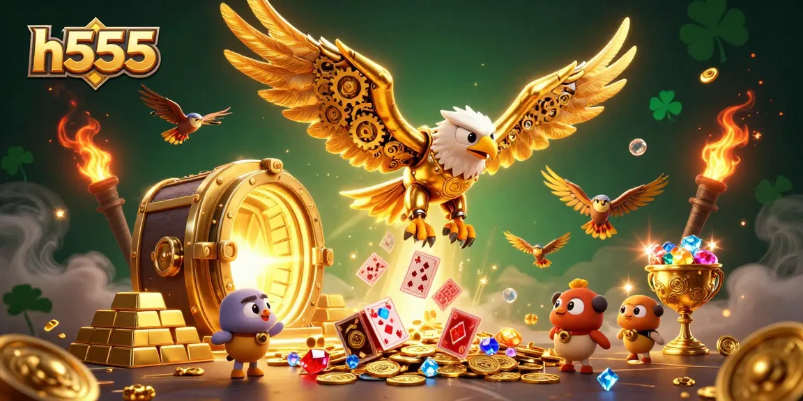 Experience the excitement of h555 with a vibrant 3D casino scene showcasing dynamic gameplay.