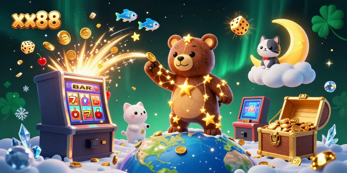 Experience the excitement of xx88 with a spectacular casino-themed 3D illustration showcasing vibrant gaming elements.