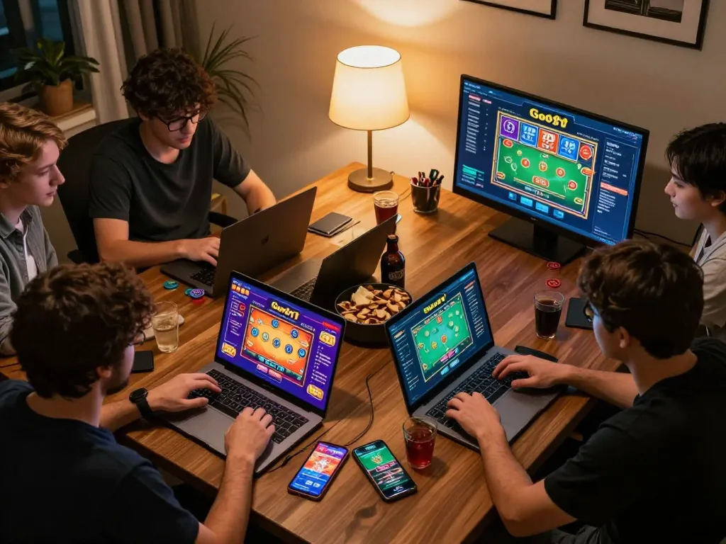 Players enjoying an interactive session on go8's online casino platform with engaging game displays