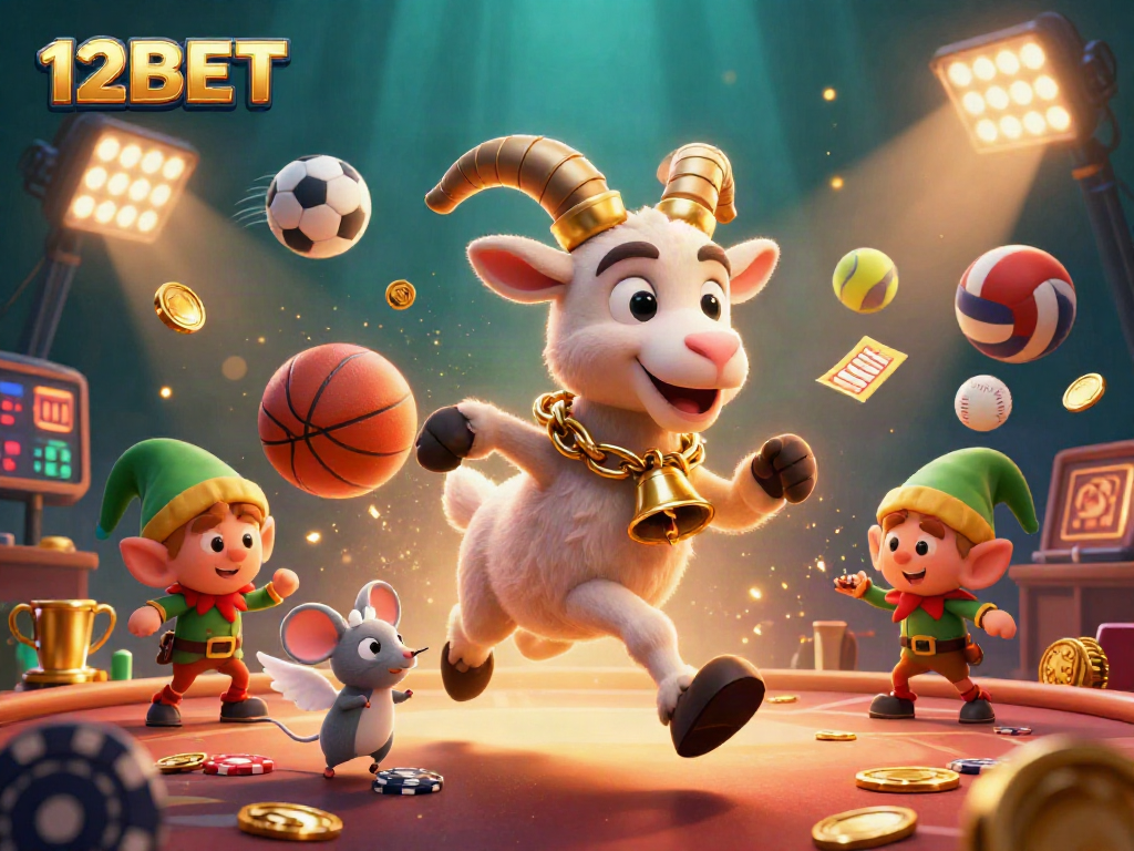 Engage with exciting 12BET casino action featuring a Krampus goat and holiday-themed characters.