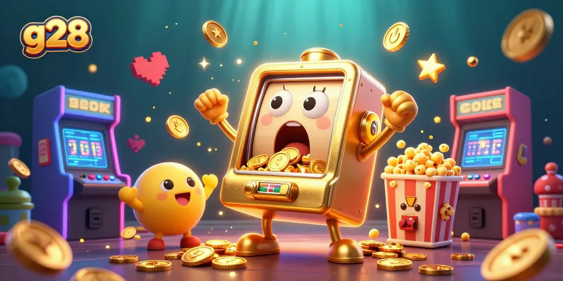 g28 slot machine triumphs as coins pour out in a magical gaming scene.