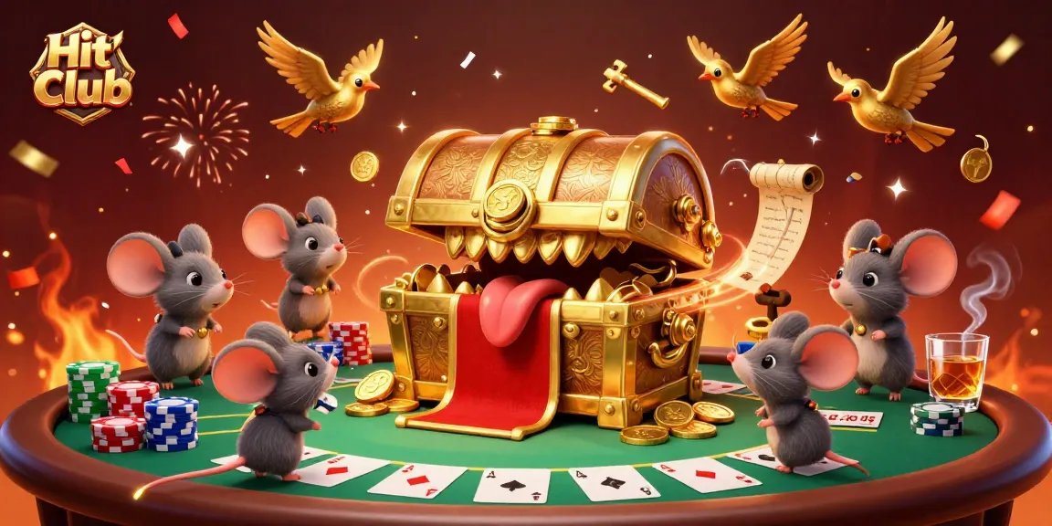 Hit Club offers exciting gaming with vibrant characters and casino elements in a dynamic 3D scene.
