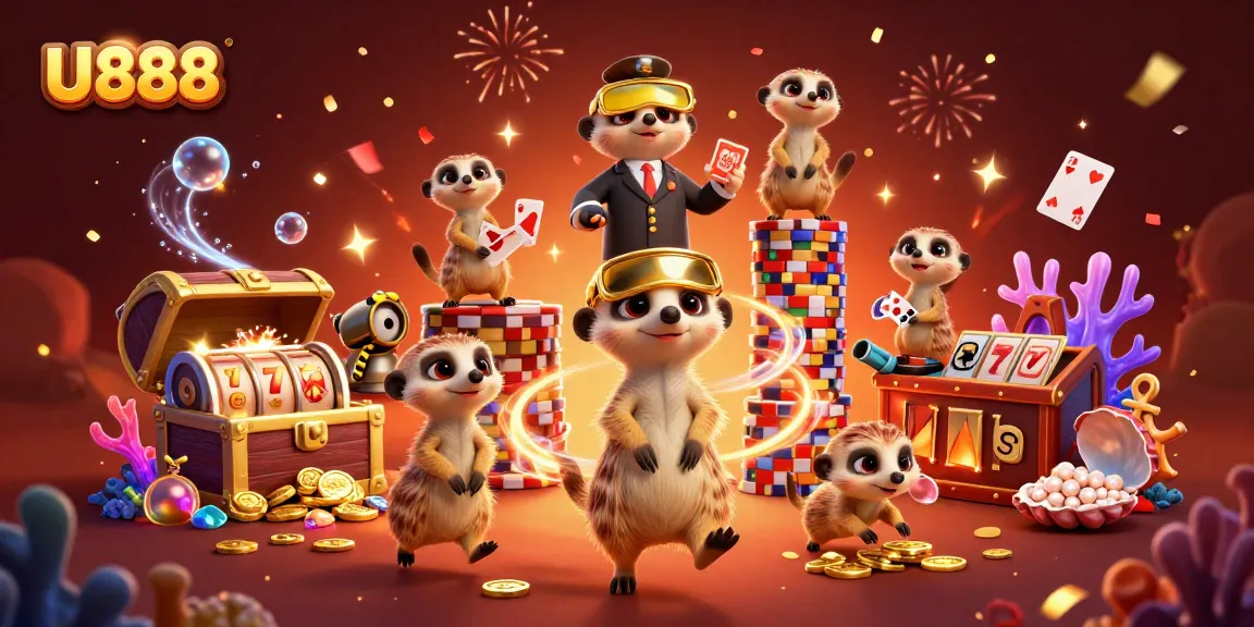 Engage with U888 casino games as meerkats orchestrate thrilling betting excitement.