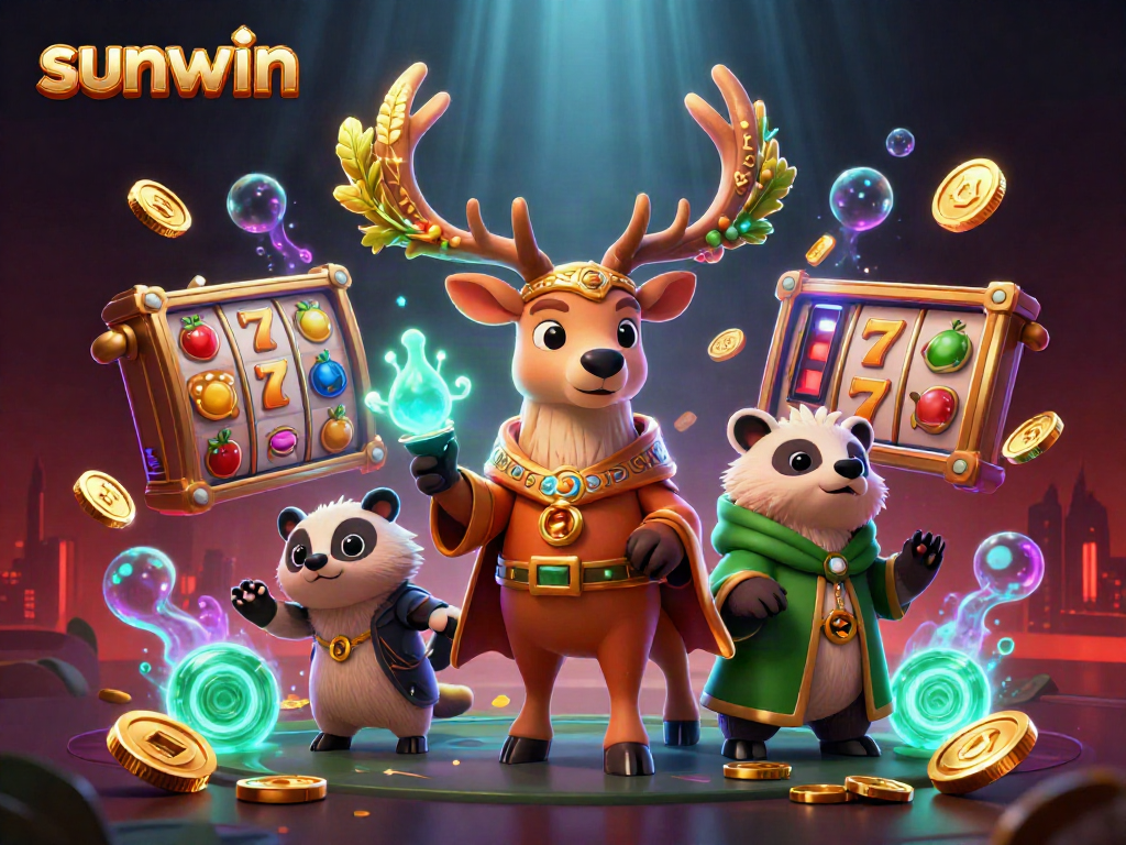 Win on sunwin with a Celtic druid stag, badger, and dynamic casino elements.