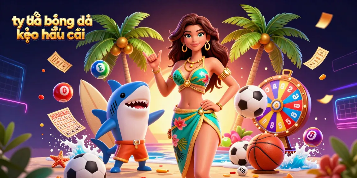 Bet on tỷ lệ bóng đá kèo nhà cái of vibrant sports-themed 3D illustration showcasing dynamic gambling elements.