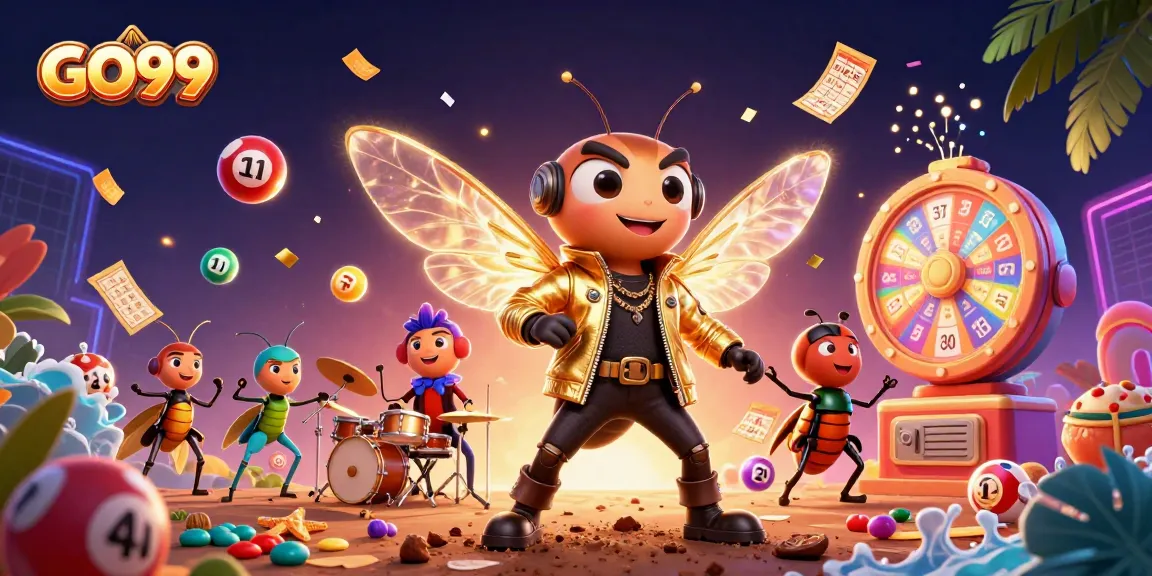 Experience the excitement of GO99's vibrant gaming world, where a rock star cicada joins the action!