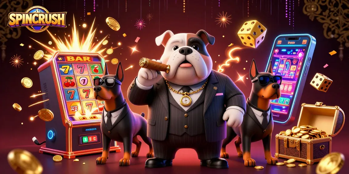 SpinCRUSH: Join the thrilling action with a mafia boss bulldog and Dobermans at a jackpot explosion!
