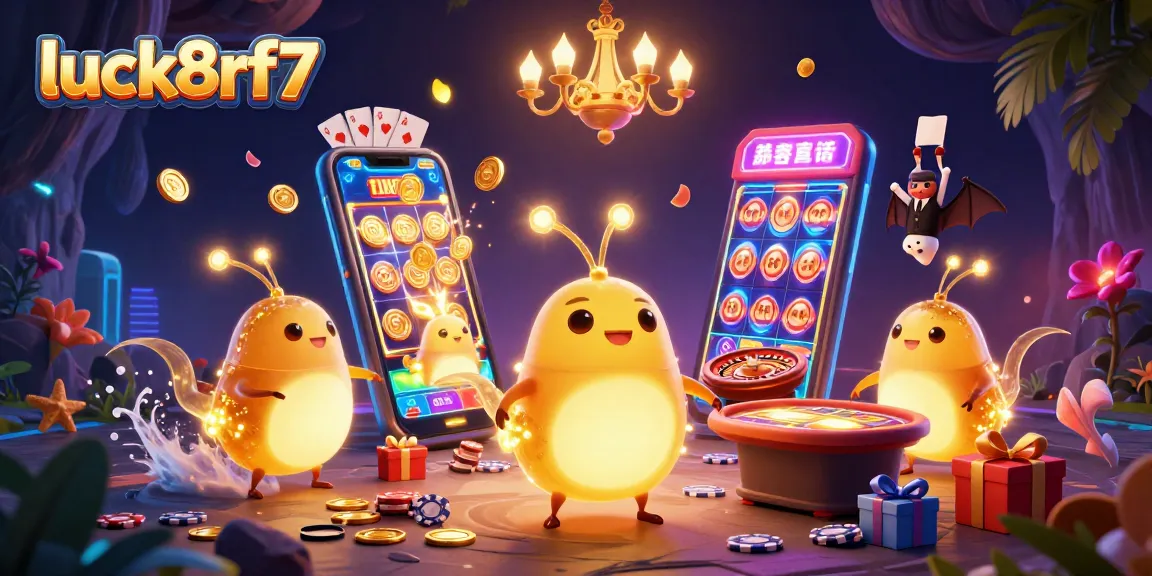 Engage in thrilling gameplay at luck8rf7 with our dynamic 3D casino illustration and vibrant game elements.