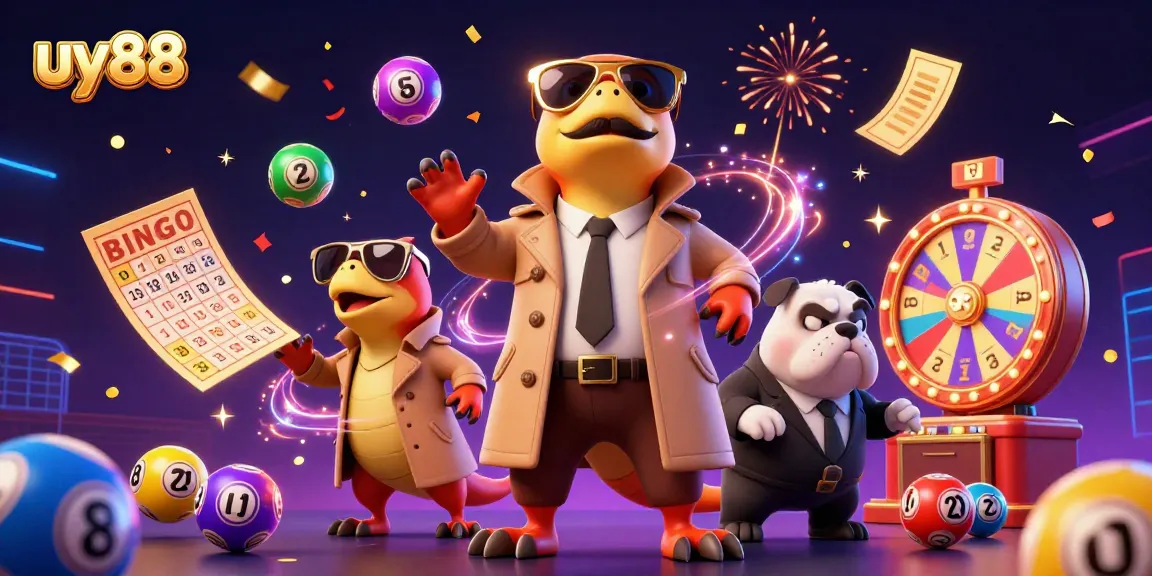Experience the thrill of uy88 casino with raptors in a trench coat at a vibrant gaming scene.