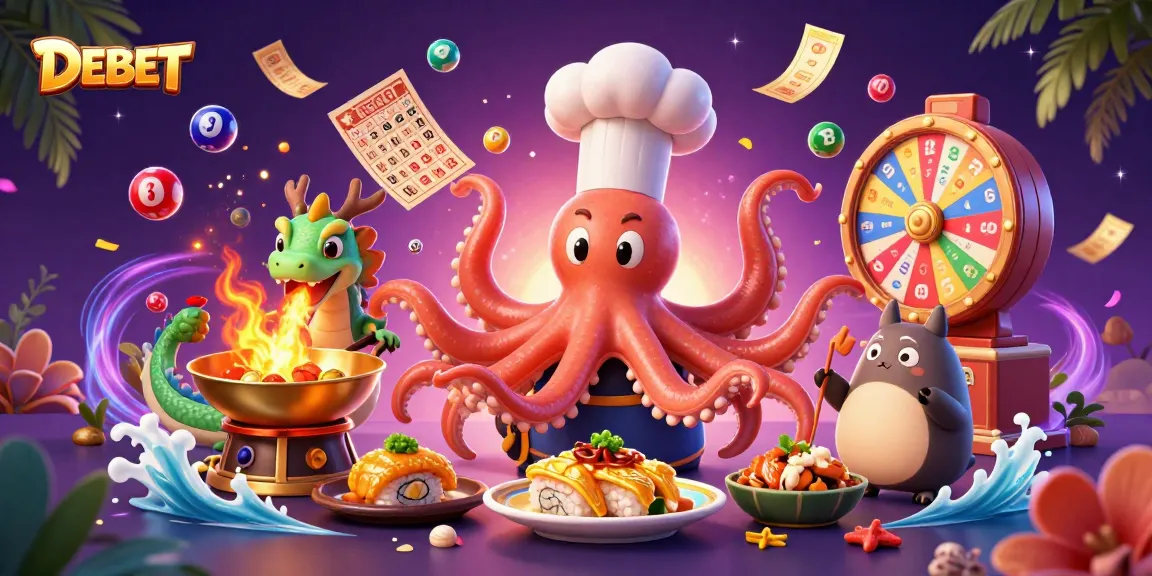 DEBET casino illustration with lively characters and dynamic gaming elements creating an engaging atmosphere.