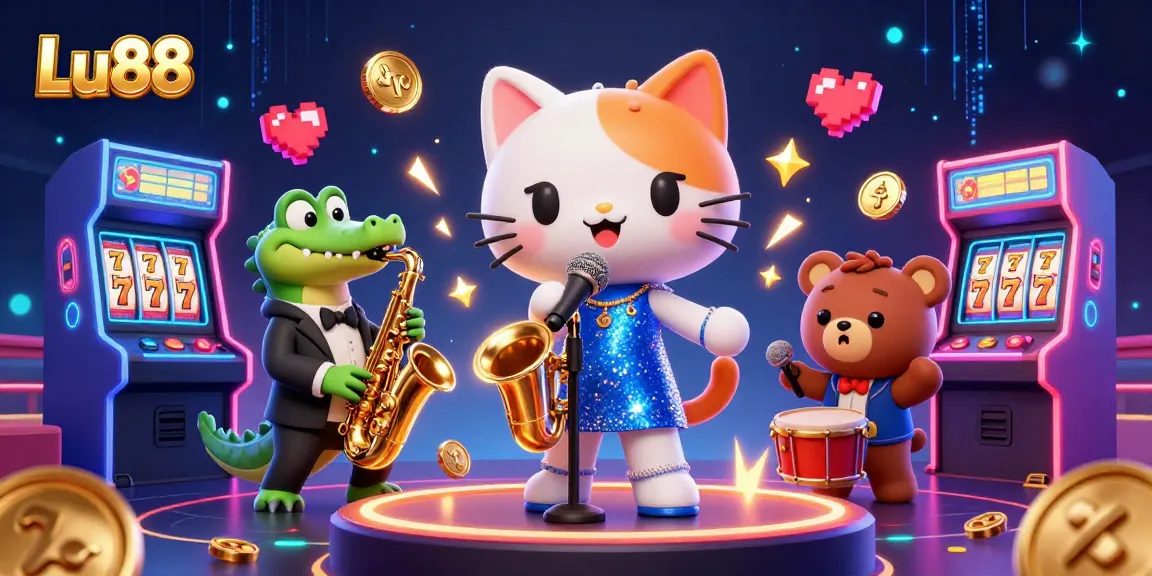 Experience exciting wins at Lu88 with vibrant gaming characters bringing the casino to life.
