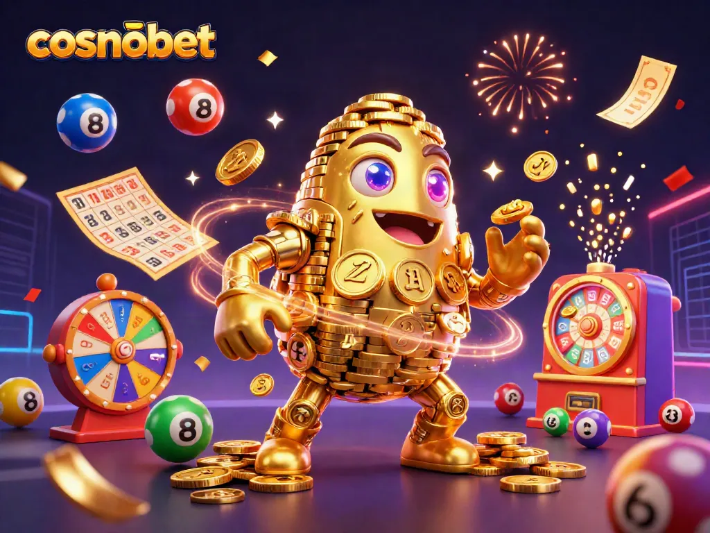 Experience exciting gameplay with cosmobet's vibrant golden golem and dynamic casino elements.