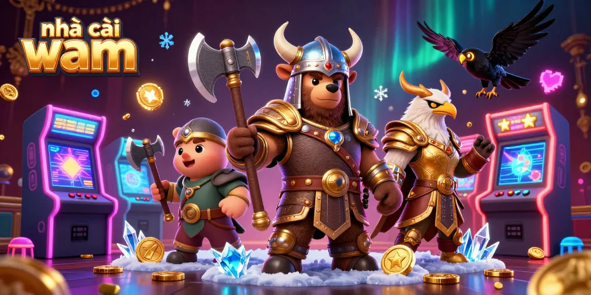 Experience the thrill of nhà cái vmax with a dynamic 3D casino illustration featuring unique characters and gaming elements.