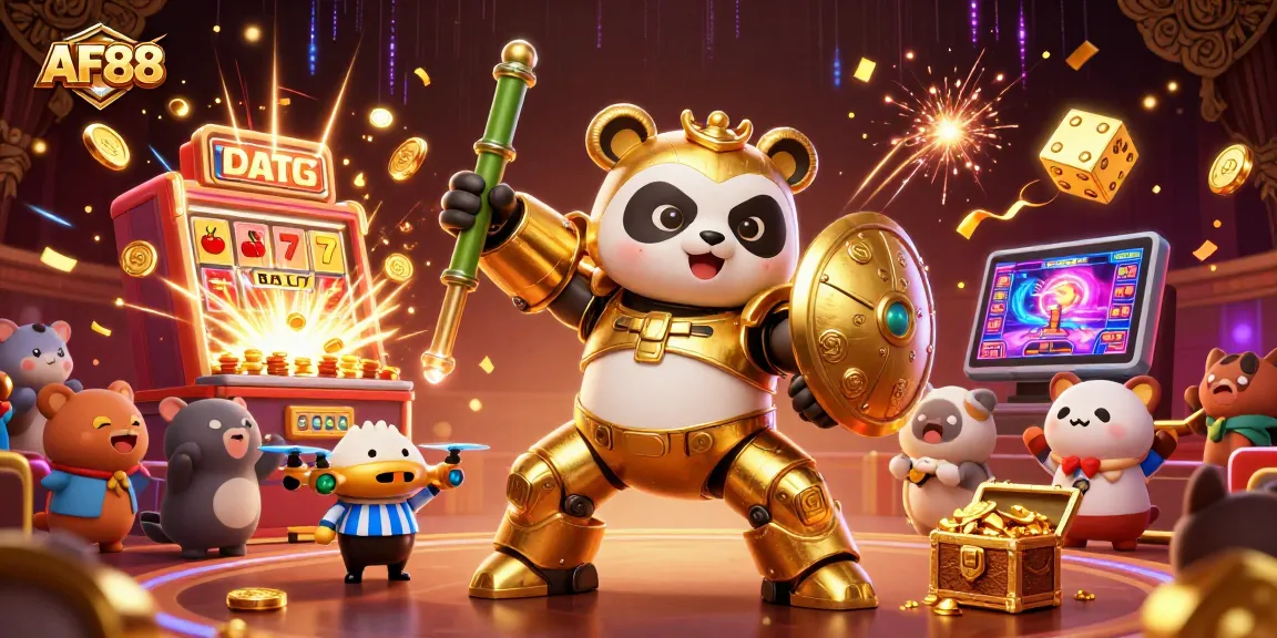 Experience the excitement of AF88 with a dynamic 3D casino scene featuring rich visuals and vibrant game elements.