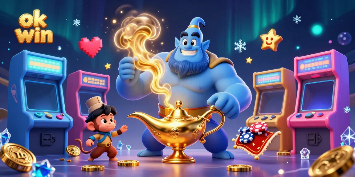 Engage with ok win through an exhilarating illustrated casino adventure featuring vibrant characters and gaming elements.