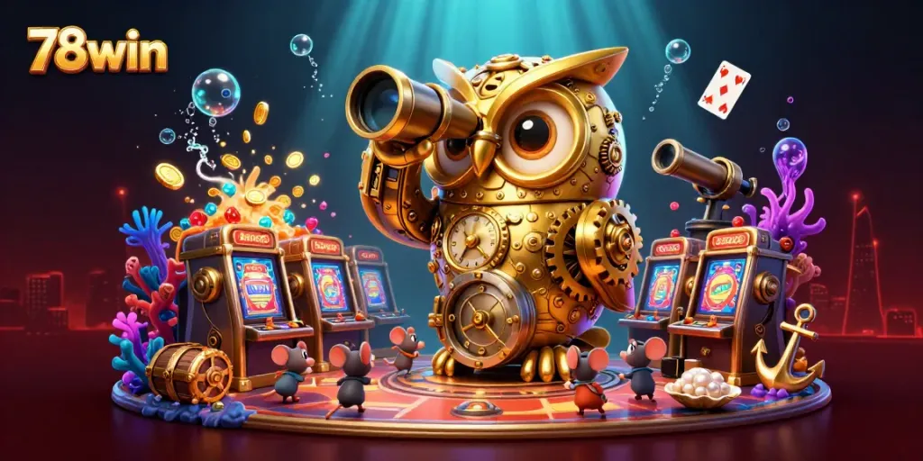 Engage in thrilling gaming adventures at 78win with vibrant 3D casino illustrations showcasing winning excitement.