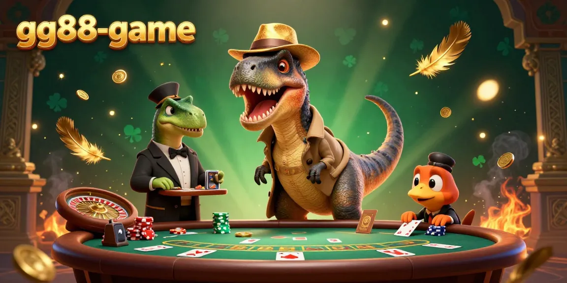Experience the thrill of live gaming at gg88-game with a velociraptor card counter and adventurous elements.