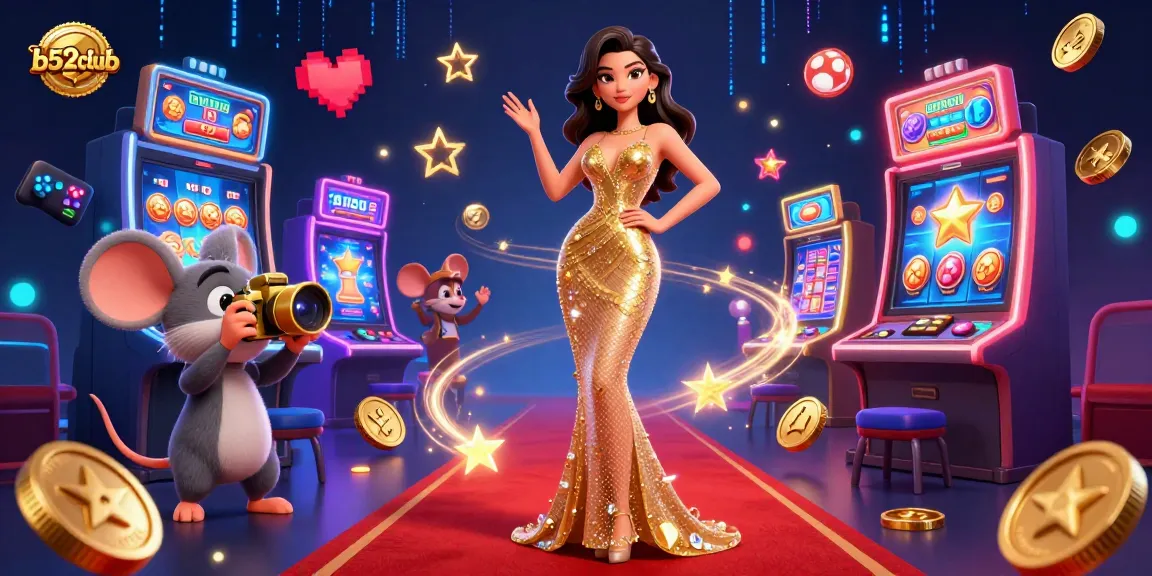 Bets come alive at b52club with vibrant casino action, featuring glamorous characters and dynamic game elements, engaging gamblers.