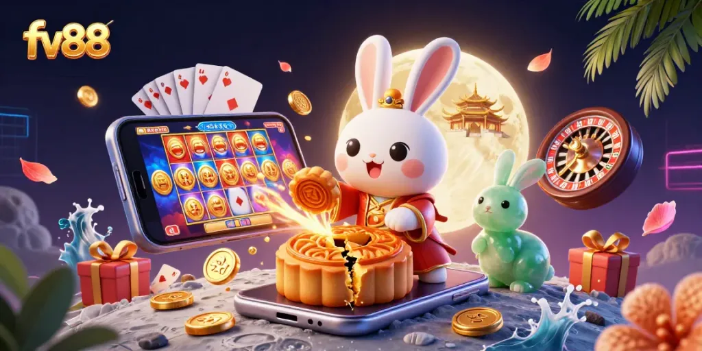 Experience thrilling gameplay on fv88 with vibrant poker chips and captivating slot machines.