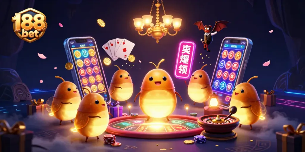 Experience exciting action and winning strategies with 188 bet in this vibrant casino scene.
