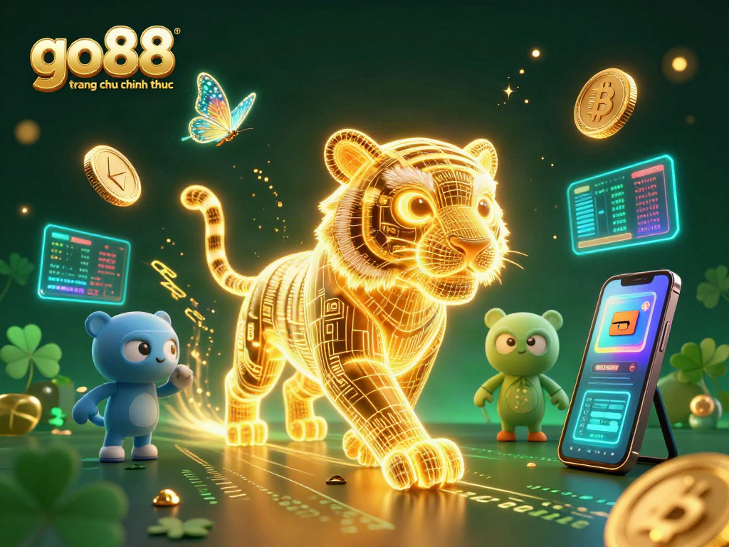 Experience thrilling gameplay at go88 trang chu chinh thuc with vibrant casino elements and crypto symbolism.