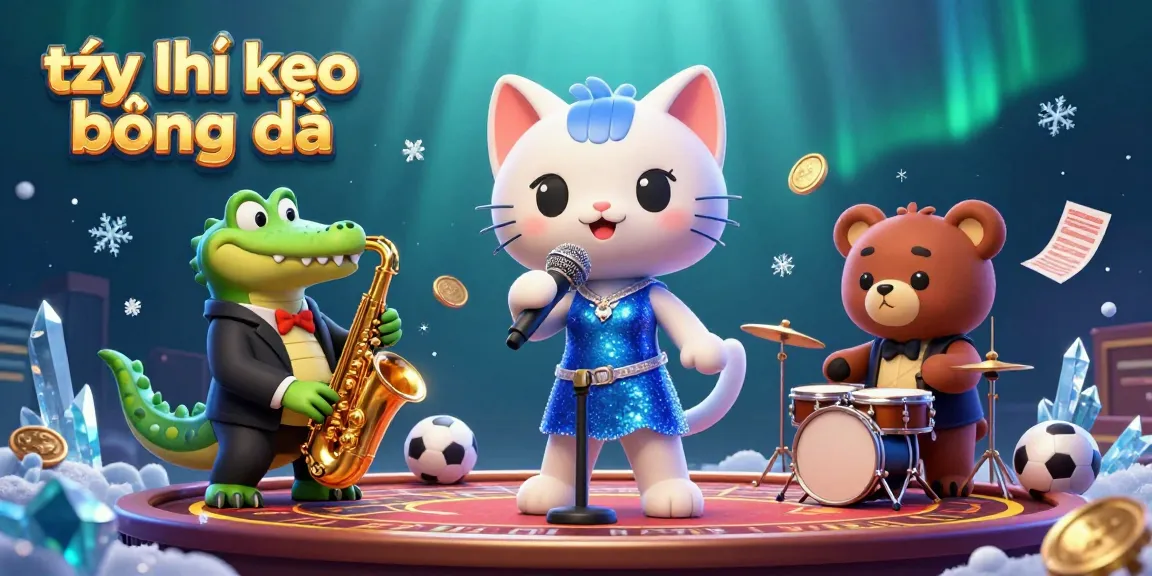 Engage with tỷ lệ kèo bóng đá while immersing in a vibrant casino scene with lively characters and sports betting elements.