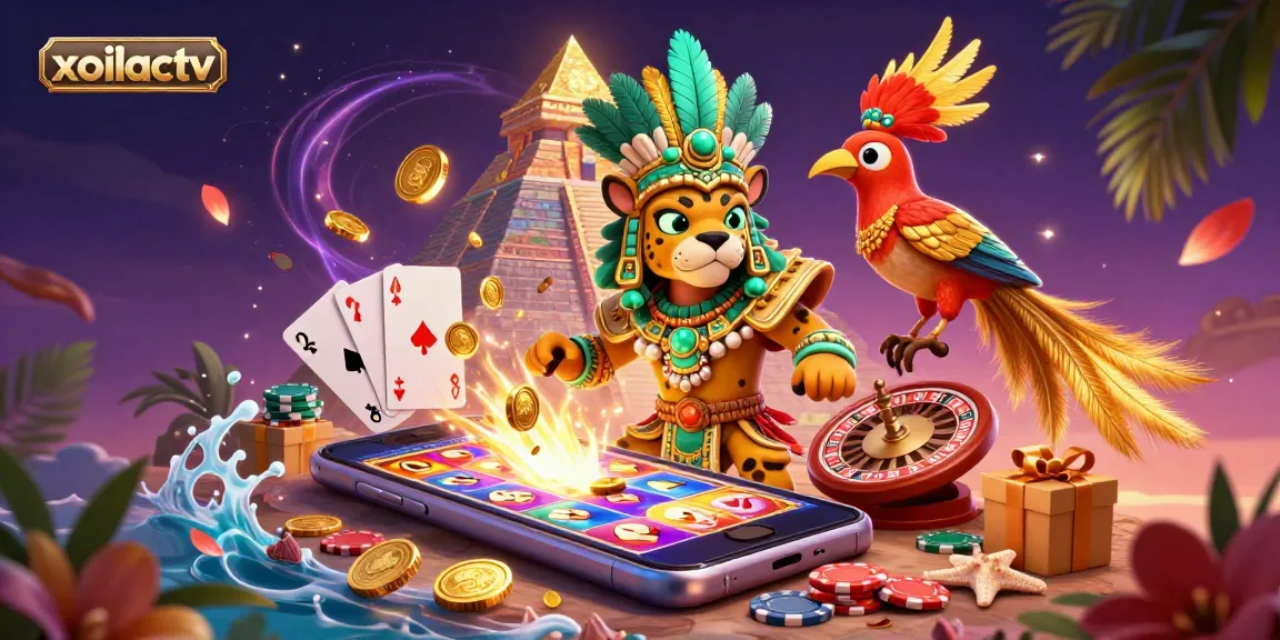 Xoilactv offers immersive gambling experiences with 3D characters and gaming elements in an enchanting scene.
