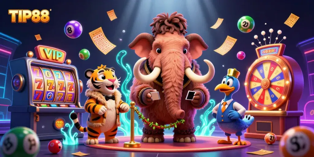 Watch TIP88 come to life with a vibrant casino scene featuring whimsical characters.