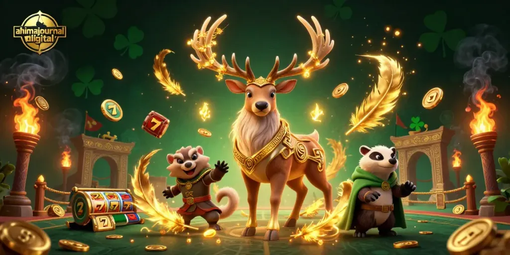 Experience seamless gaming action with ahimajournal-digital's vibrant 3D representation of a Celtic casino scene.
