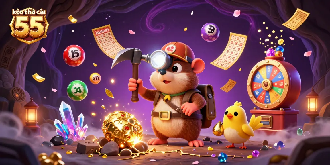 Engage with kèo nhà cái 55 for thrilling treasure hunting excitement under a golden gem cave.